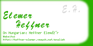 elemer heffner business card